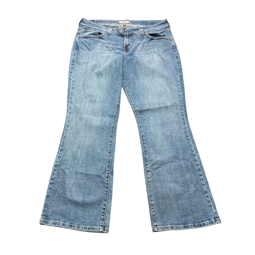 Levi's 542 Flare Jeans Womens 10W Medium Blue Full Length Stretch Denim